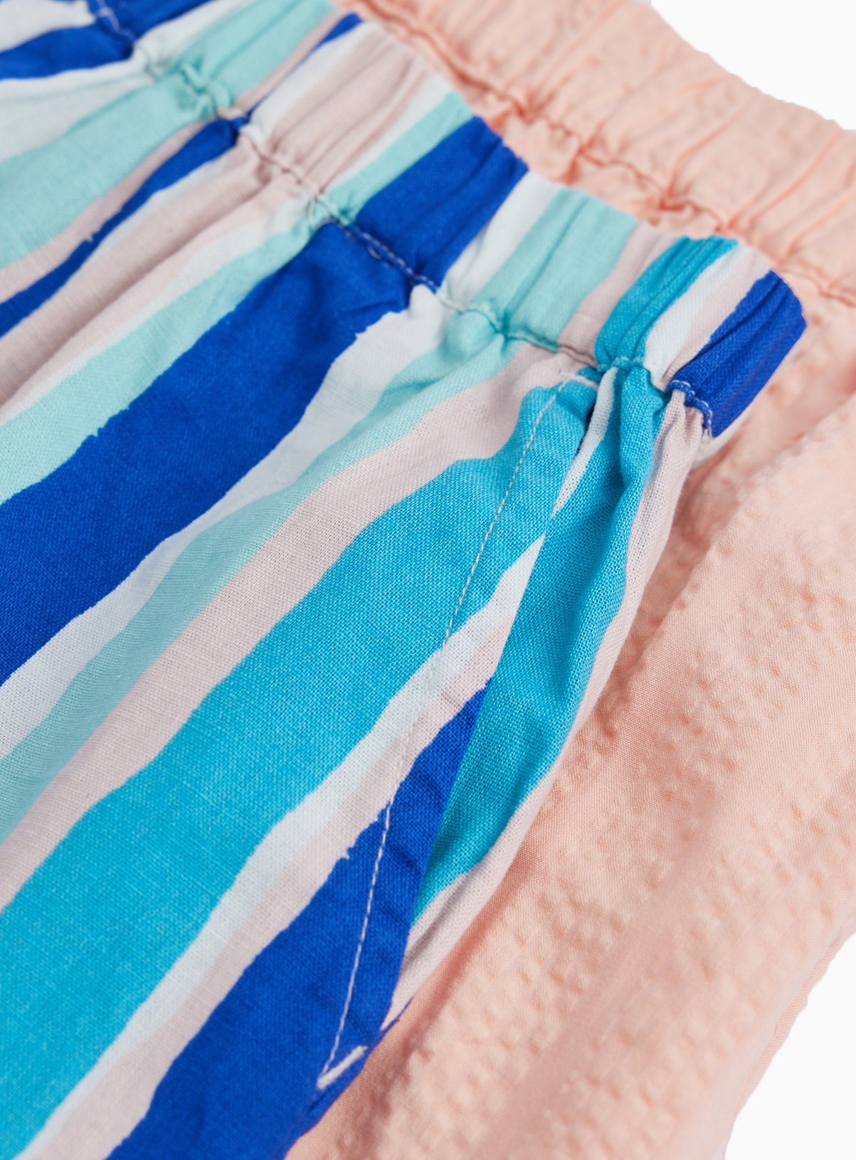 Blue Stripe & Coral Woven Shorts 2 Pack 13 years - Image 2 thumbnail